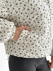 Velvet jacket with floral collar, milky onesize