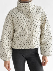Velvet jacket with floral collar, milky onesize
