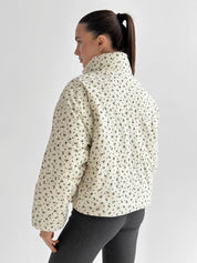 Velvet jacket with floral collar, milky onesize