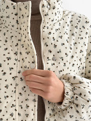 Velvet jacket with floral collar, milky onesize