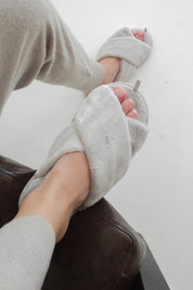 Women's slippers HS-LUX fur gray