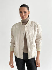 Quilted bomber jacket, milky, onesize