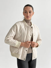 Quilted bomber jacket, milky, onesize