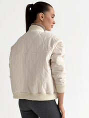 Quilted bomber jacket, milky, onesize