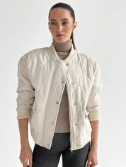 Quilted bomber jacket, milky, onesize