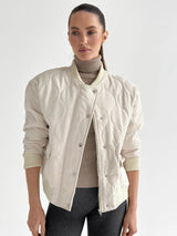 Quilted bomber jacket, milky, onesize