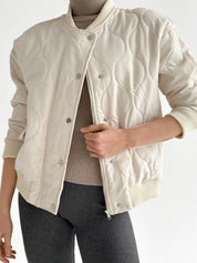 Quilted bomber jacket, milky, onesize