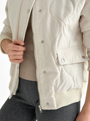 Quilted bomber jacket, milky, onesize