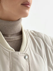 Quilted bomber jacket, milky, onesize