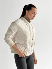 Quilted bomber jacket, milky, onesize