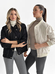 Quilted bomber jacket, milky, onesize