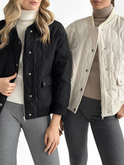 Quilted bomber jacket, milky, onesize