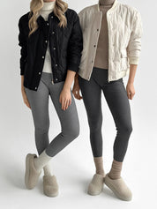Quilted bomber jacket, milky, onesize