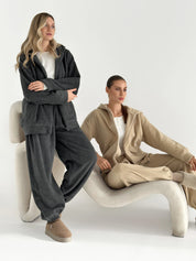Suit Jacket and Pants (plain) polar fleece beige