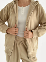 Suit Jacket and Pants (plain) polar fleece beige