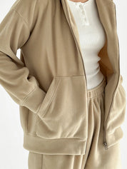 Suit Jacket and Pants (plain) polar fleece beige