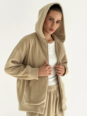Suit Jacket and Pants (plain) polar fleece beige