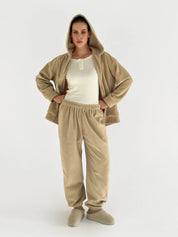Suit Jacket and Pants (plain) polar fleece beige