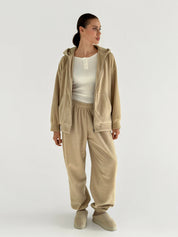 Suit Jacket and Pants (plain) polar fleece beige