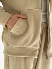 Suit Jacket and Pants (plain) polar fleece beige