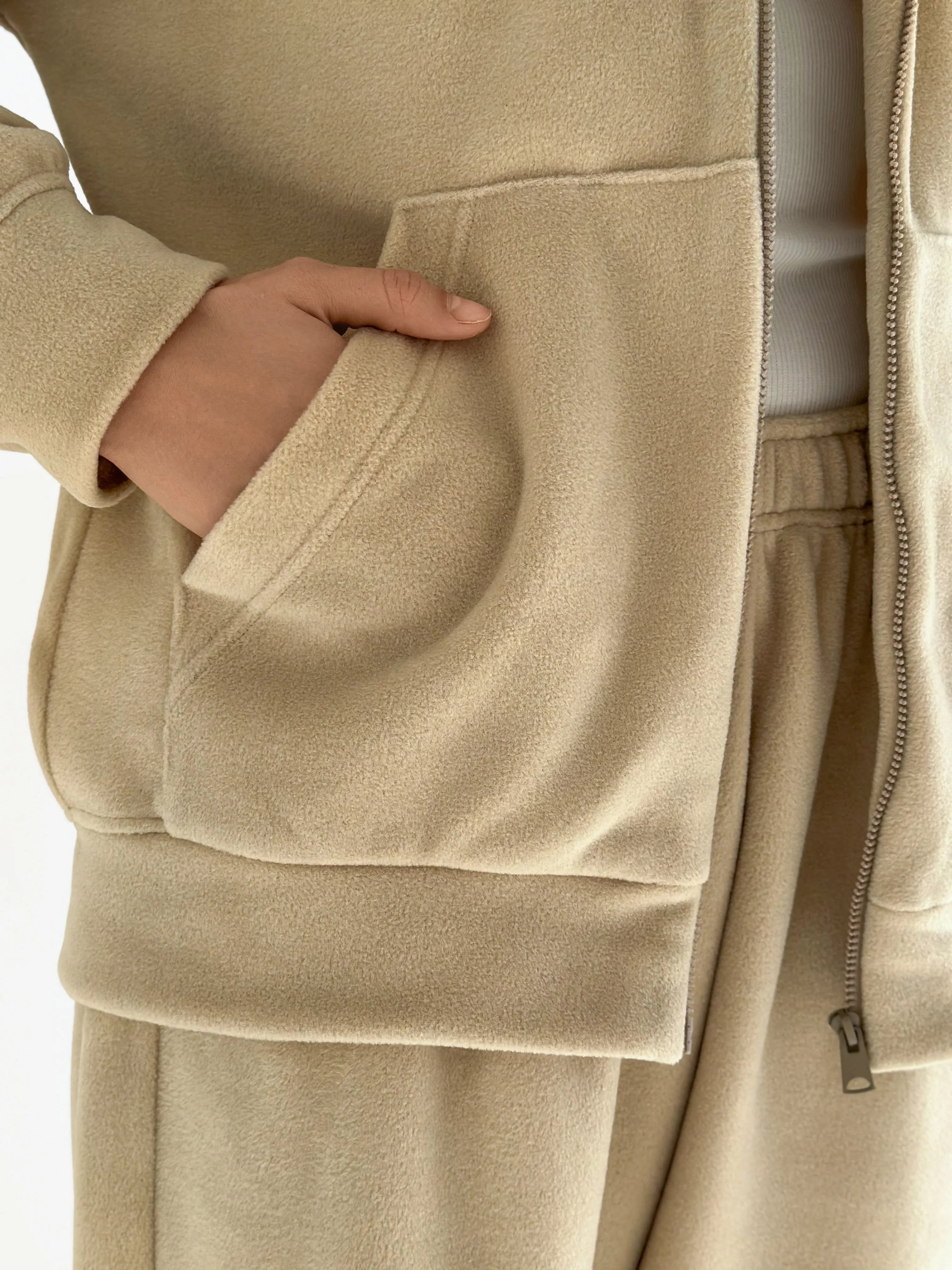 Suit Jacket and Pants (plain) polar fleece beige
