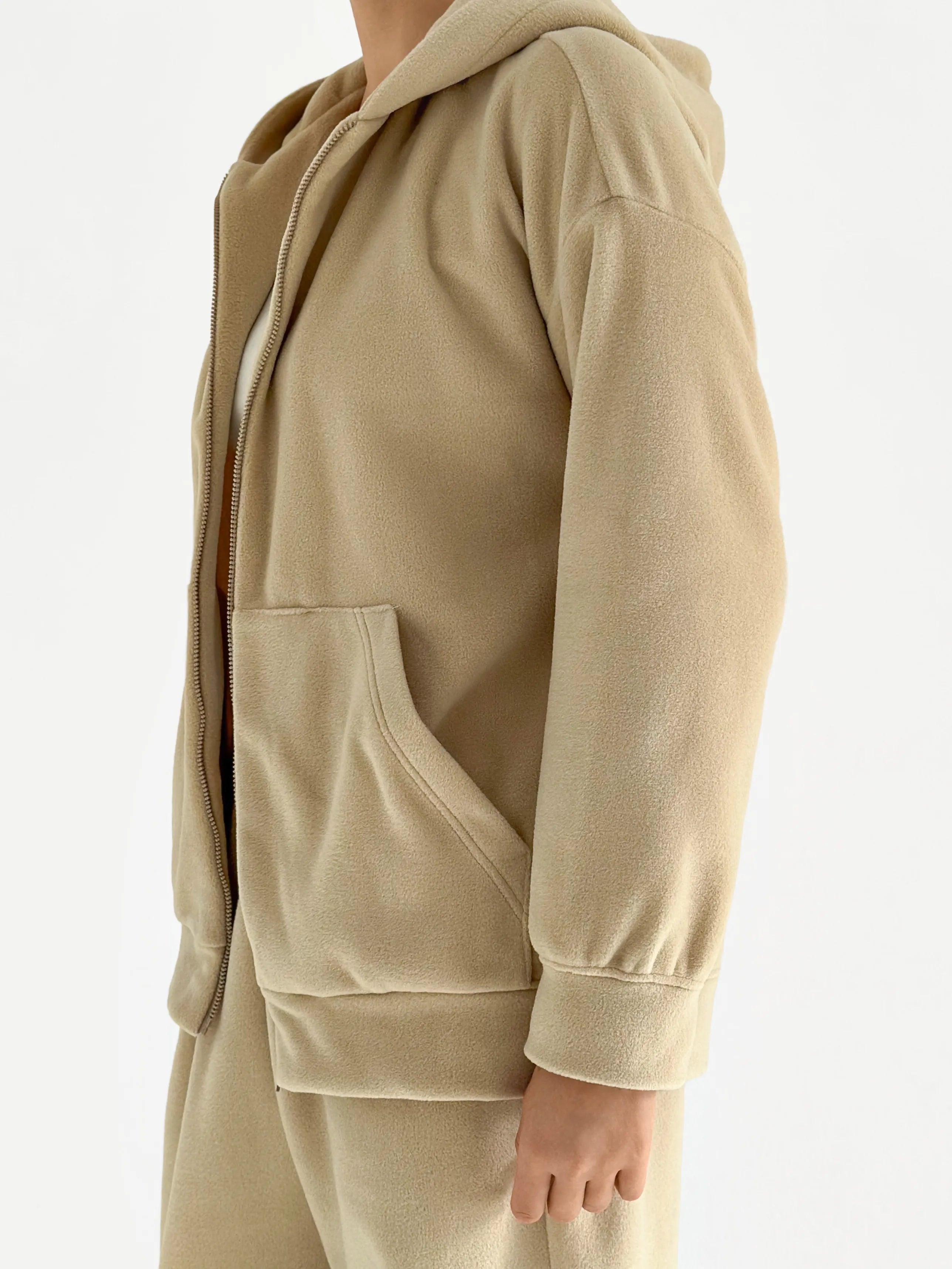 Suit Jacket and Pants (plain) polar fleece beige