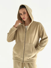 Suit Jacket and Pants (plain) polar fleece beige