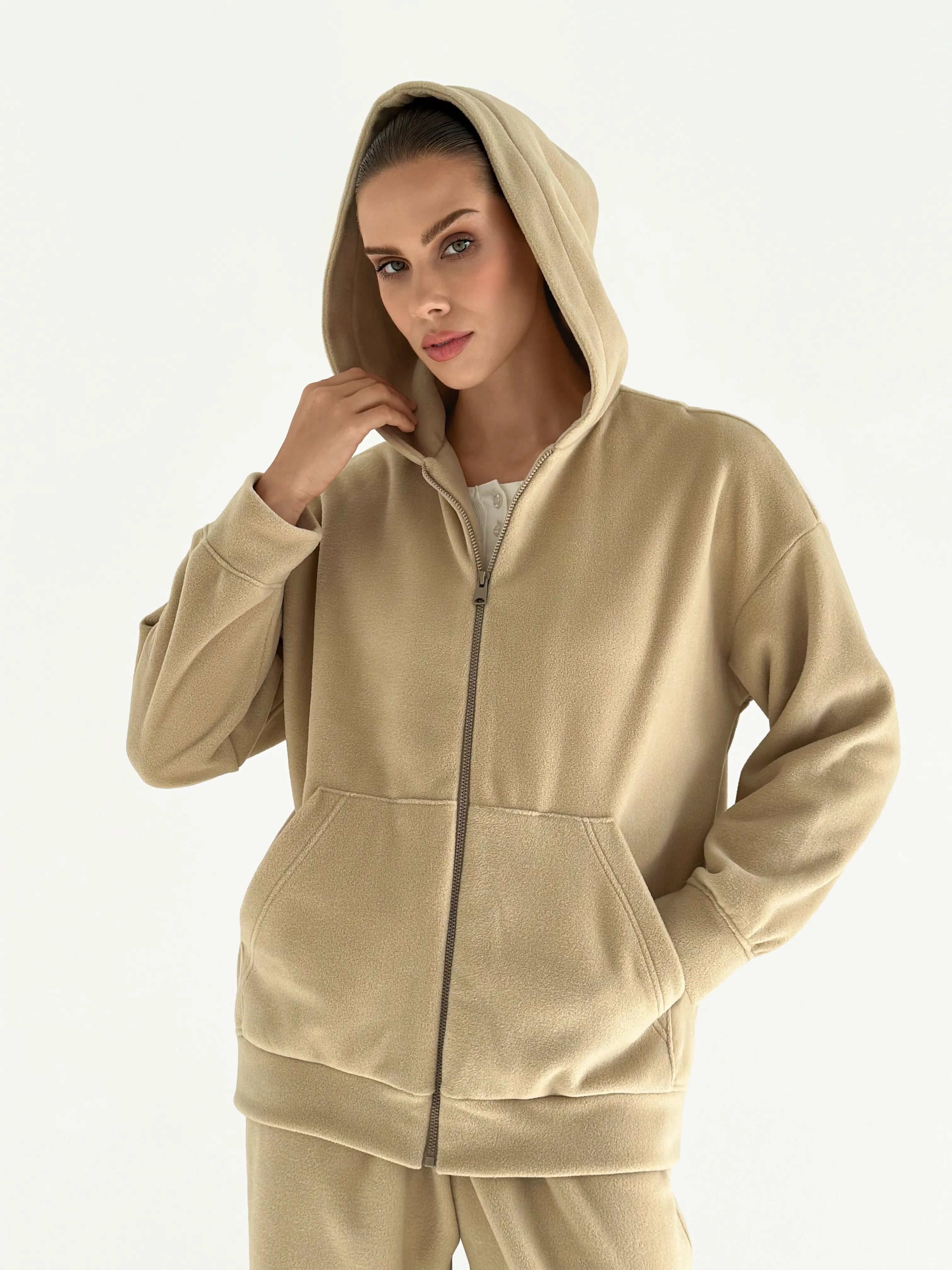 Suit Jacket and Pants (plain) polar fleece beige