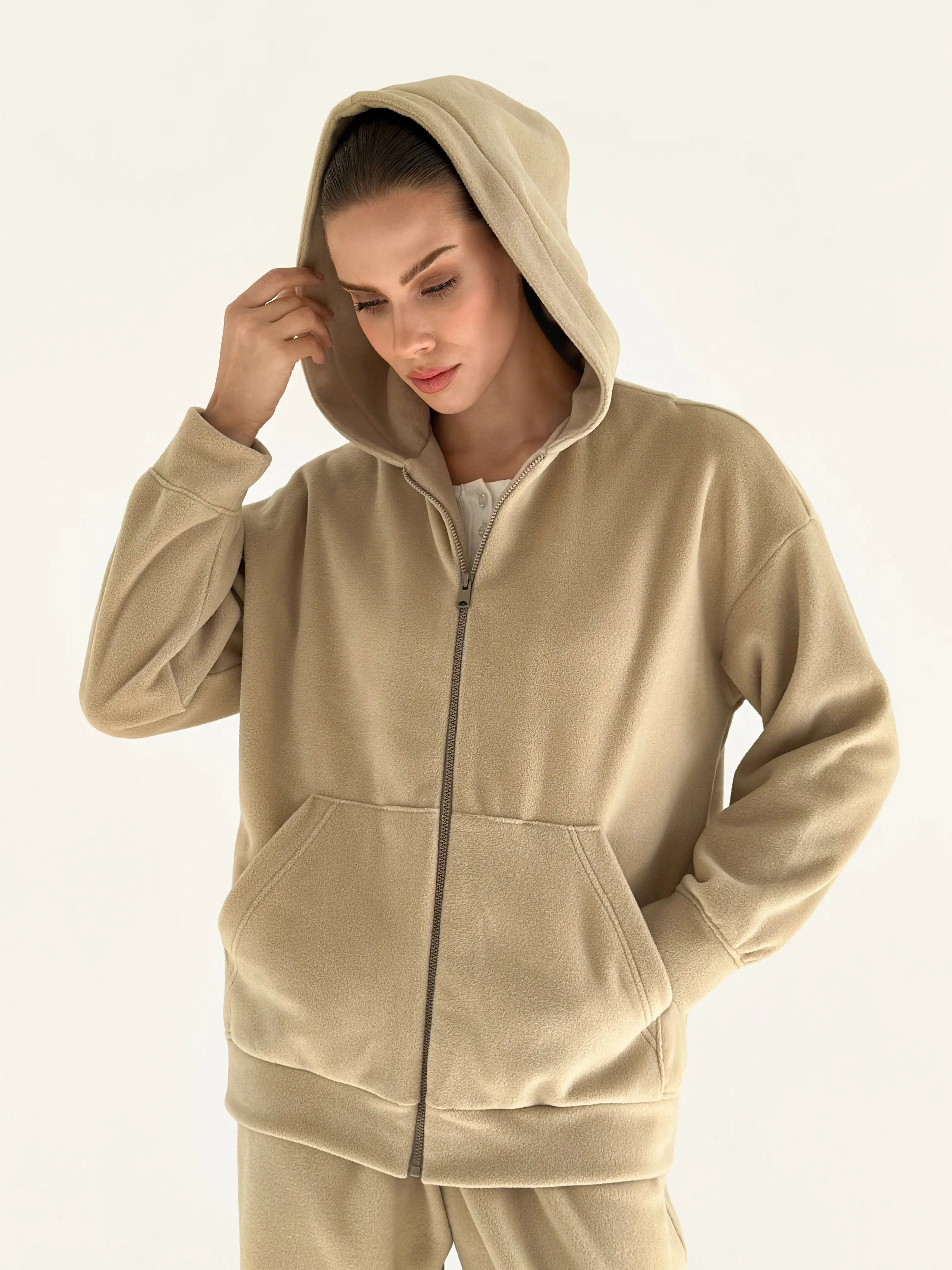 Suit Jacket and Pants (plain) polar fleece beige