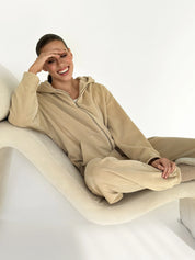Suit Jacket and Pants (plain) polar fleece beige