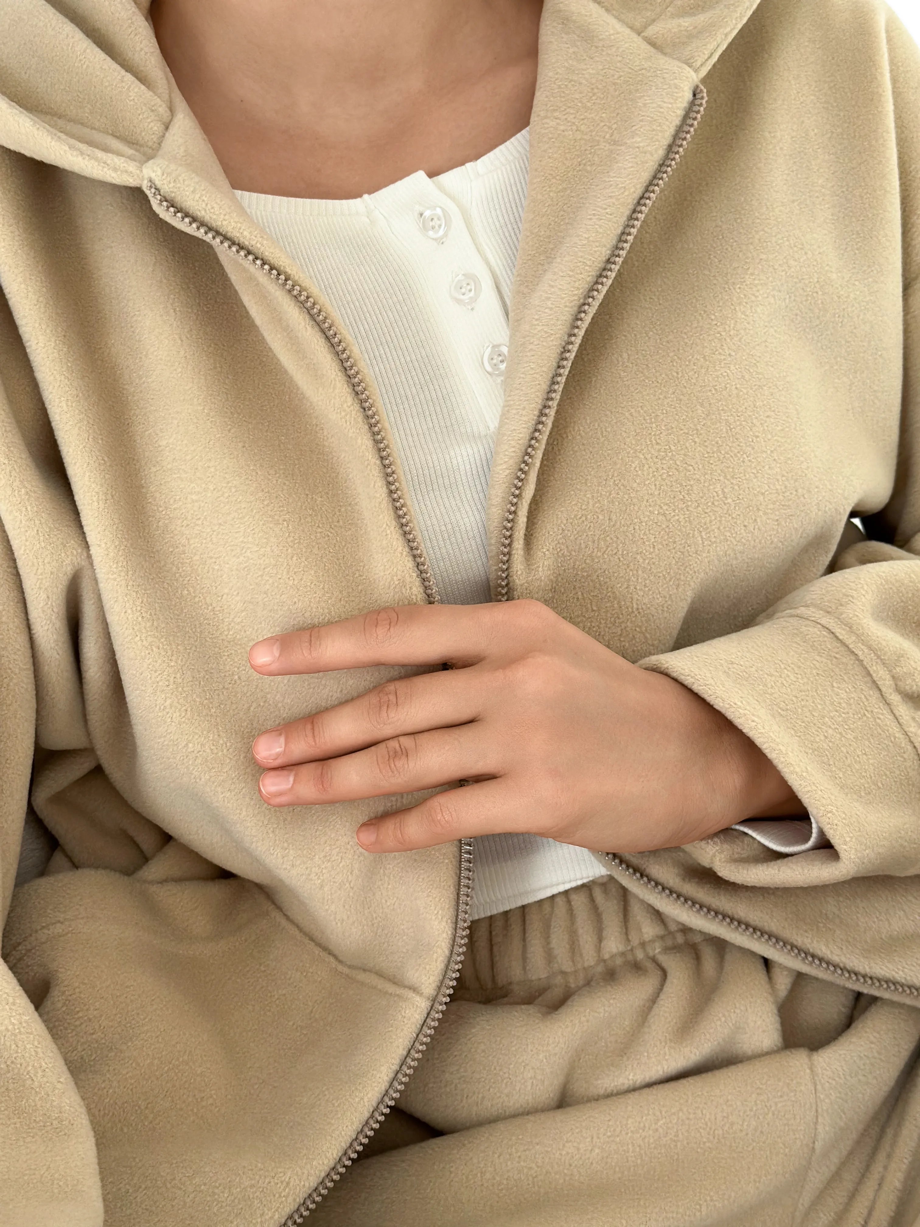 Suit Jacket and Pants (plain) polar fleece beige