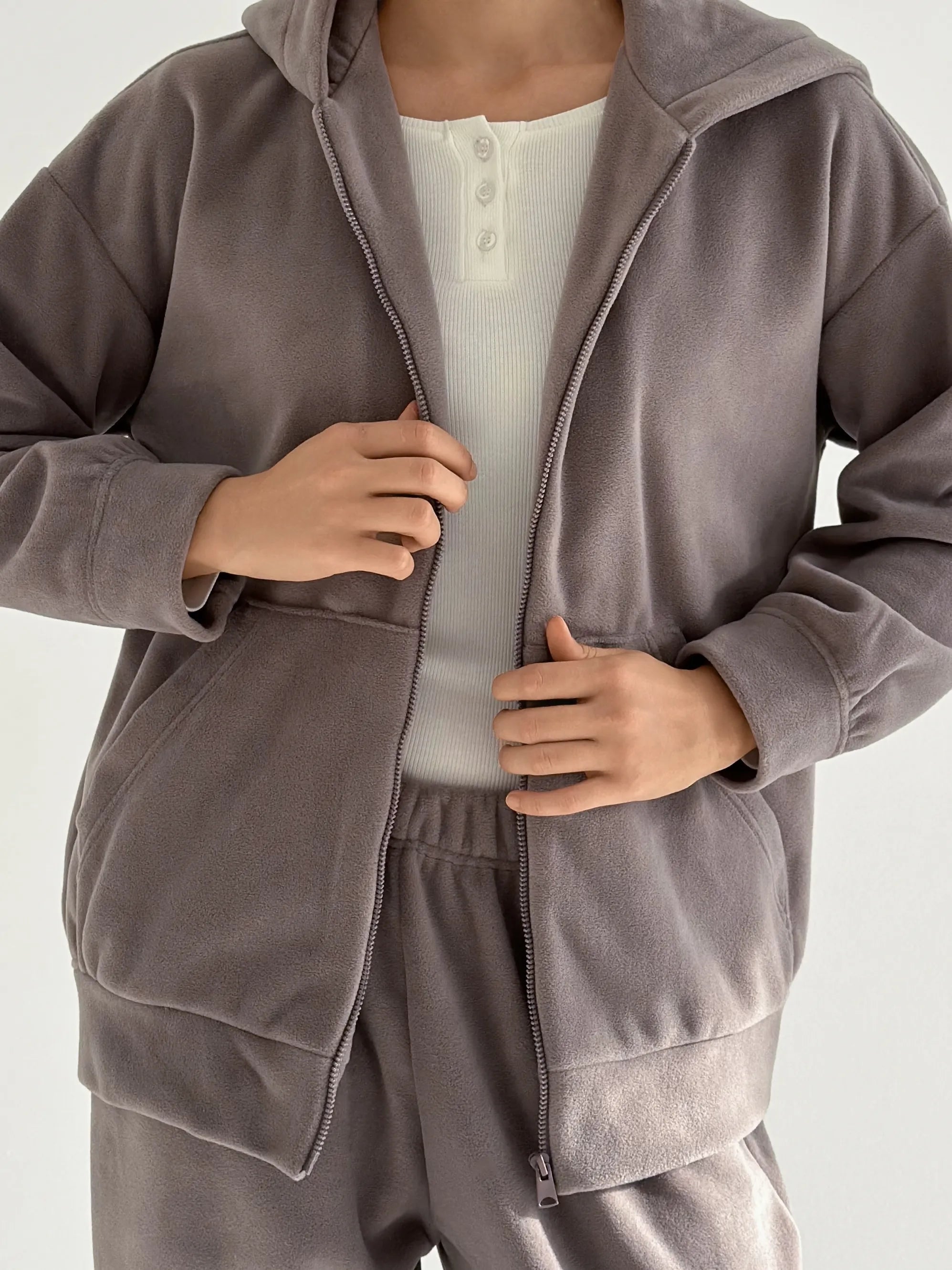 Purple Polar Fleece Suit Set (Jacket & Pants)