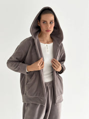 Purple Polar Fleece Suit Set (Jacket & Pants)