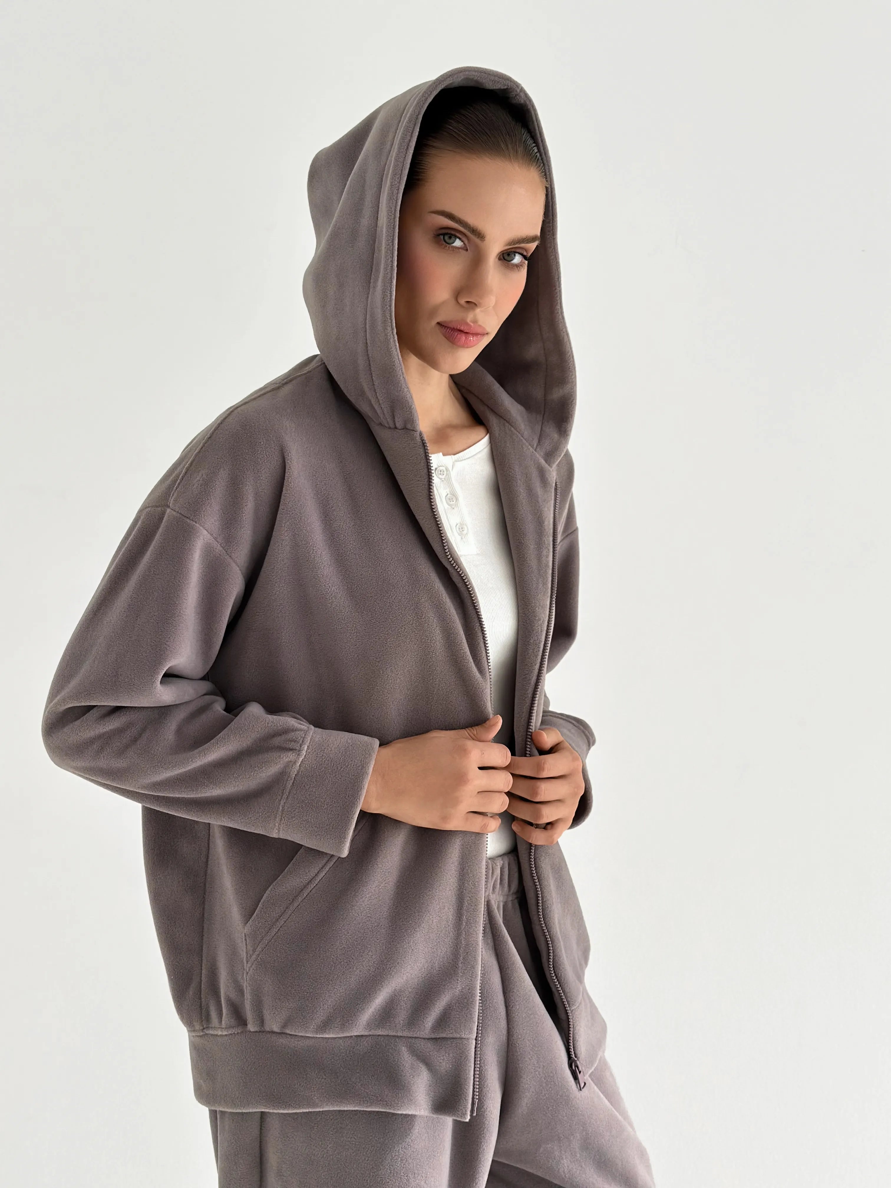 Purple Polar Fleece Suit Set (Jacket & Pants)