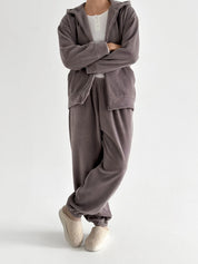 Purple Polar Fleece Suit Set (Jacket & Pants)