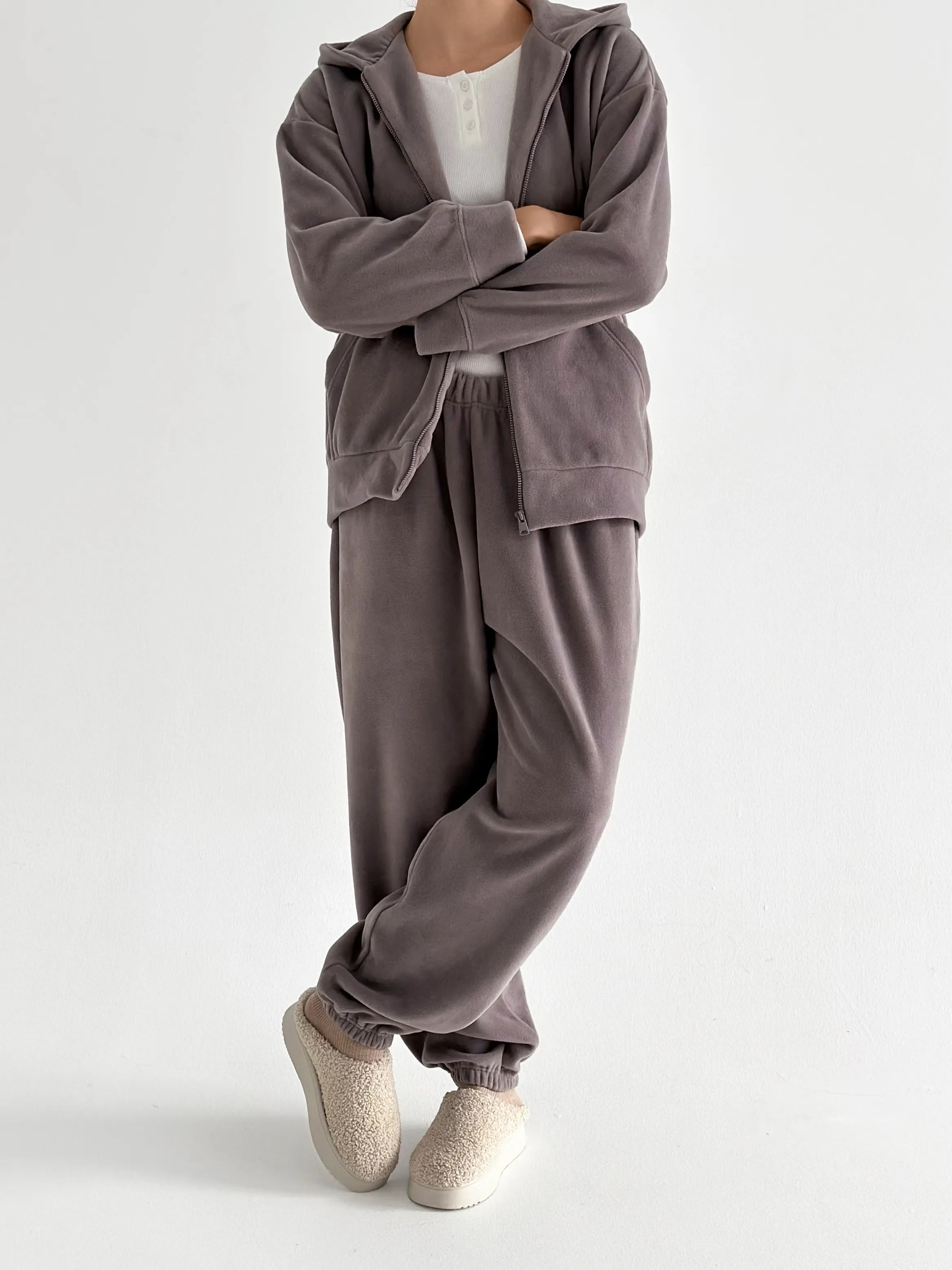 Purple Polar Fleece Suit Set (Jacket & Pants)