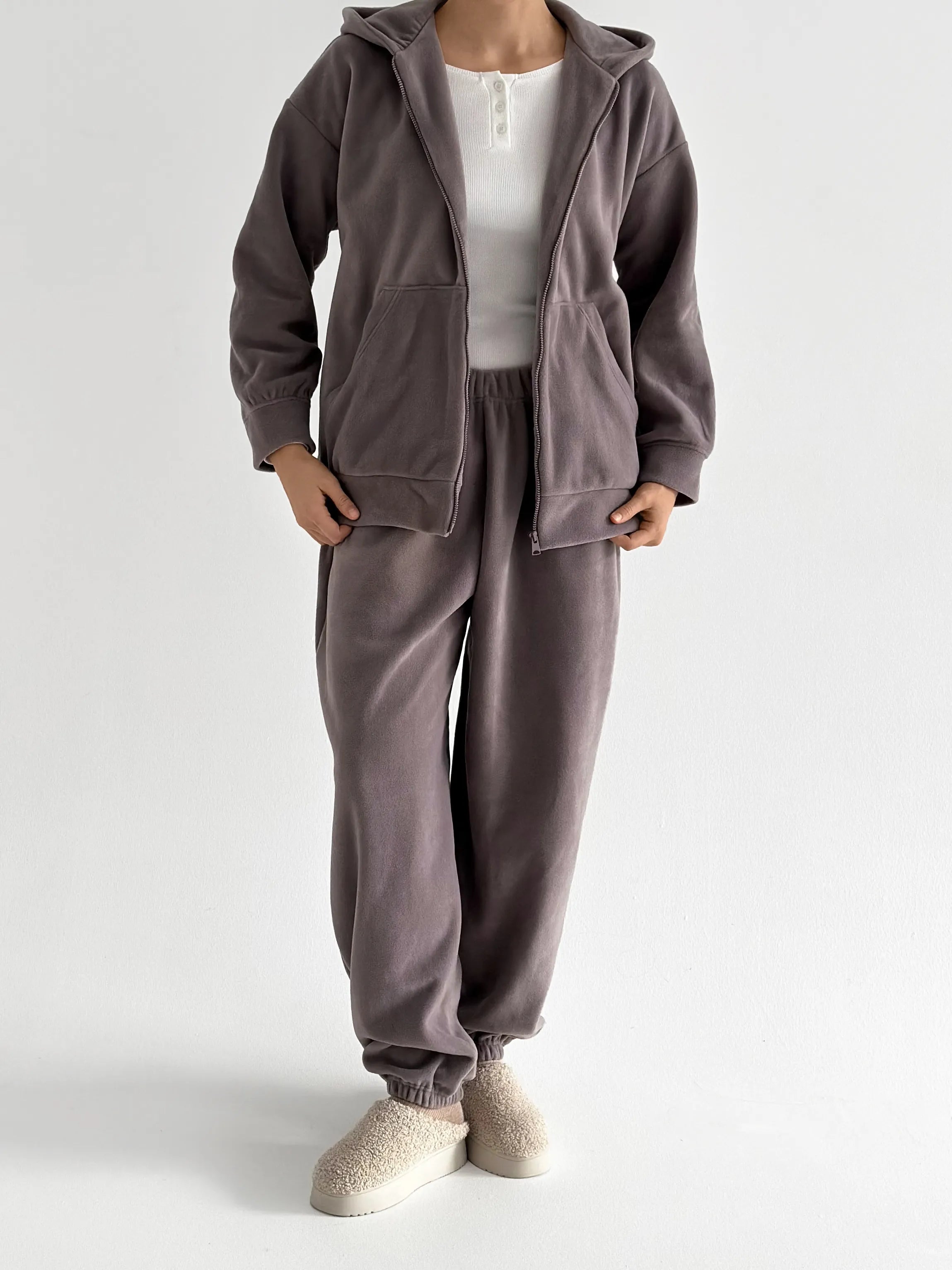 Purple Polar Fleece Suit Set (Jacket & Pants)