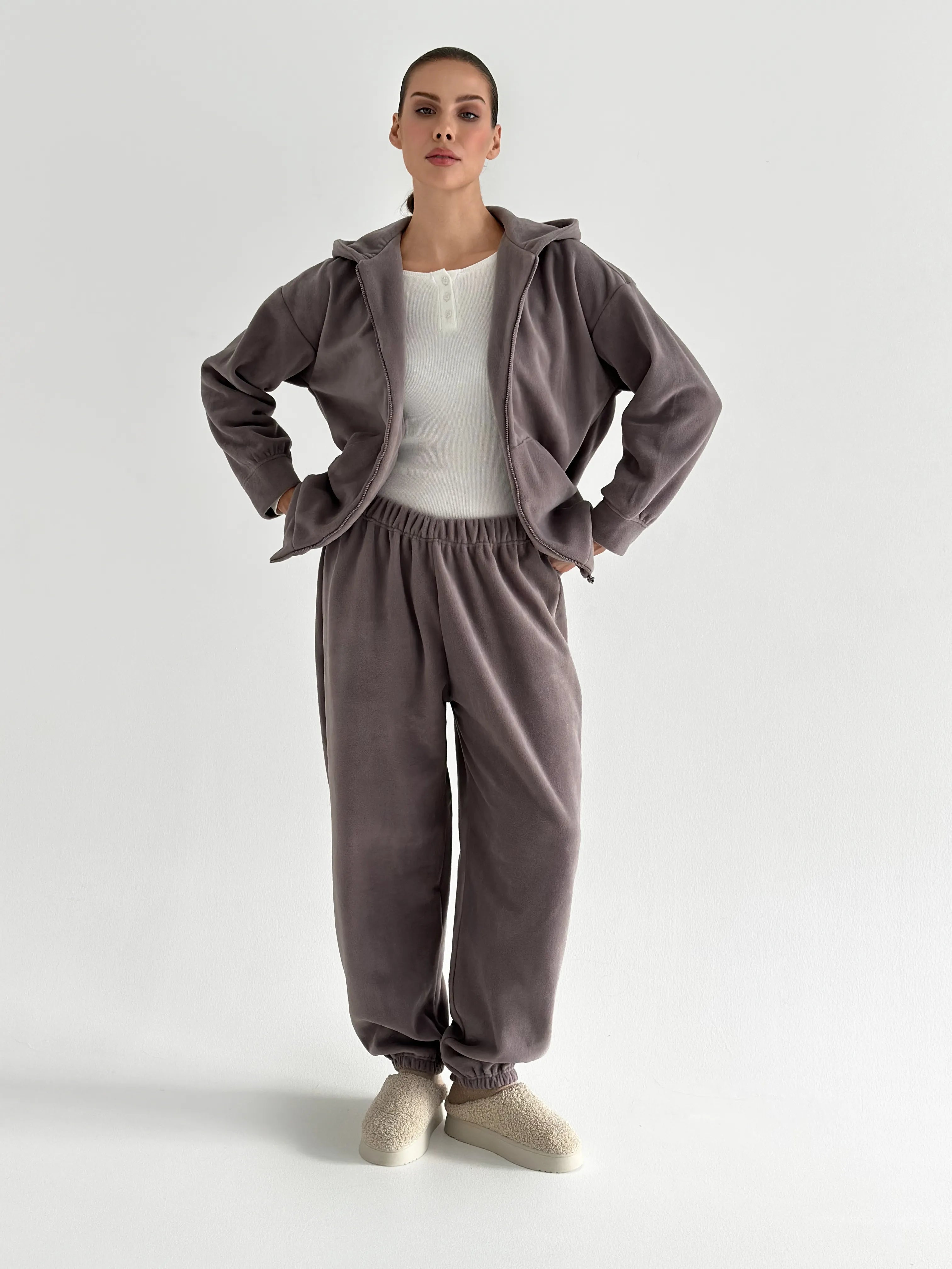 Purple Polar Fleece Suit Set (Jacket & Pants)