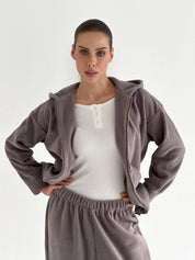 Purple Polar Fleece Suit Set (Jacket & Pants)