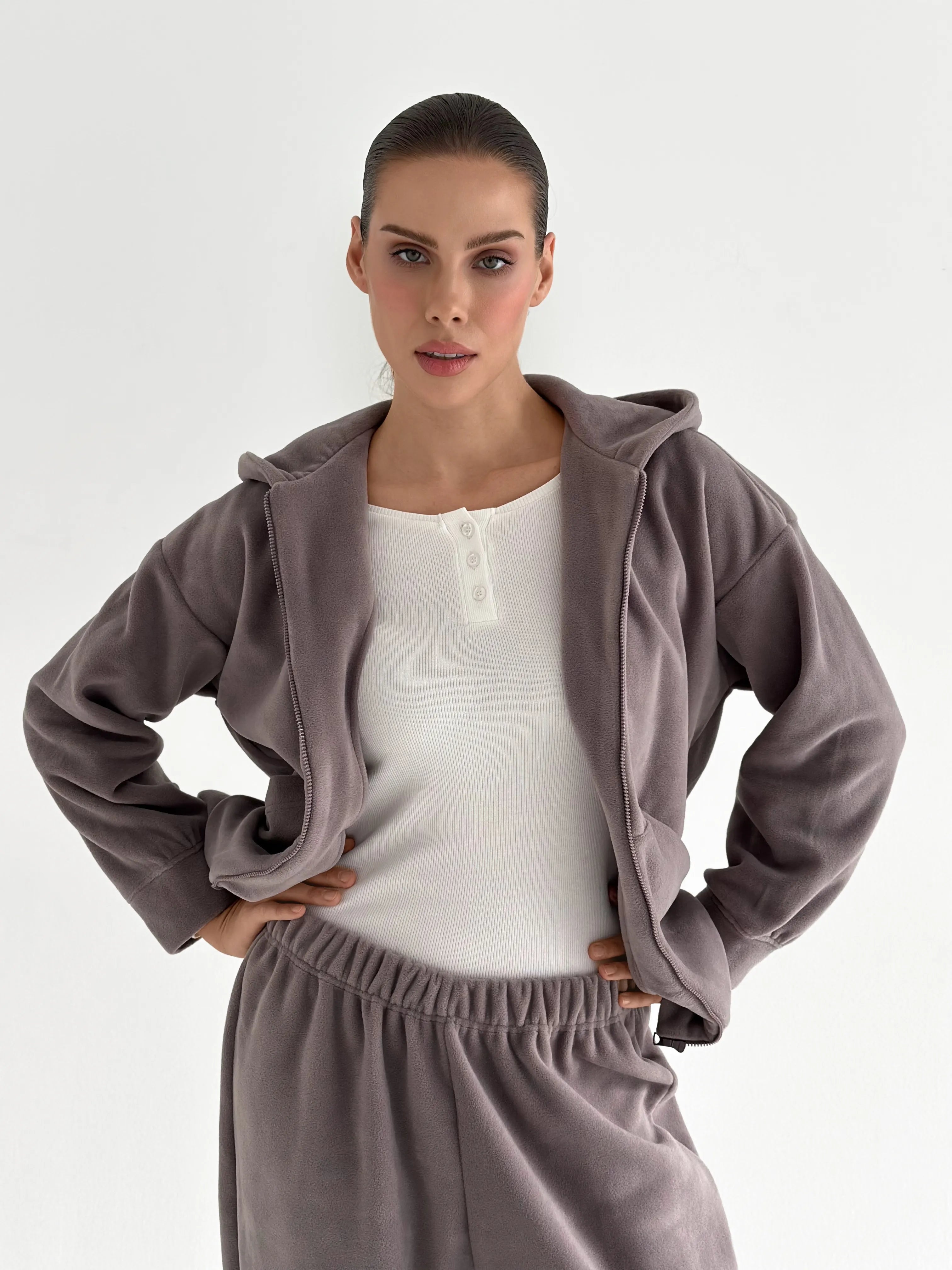 Purple Polar Fleece Suit Set (Jacket & Pants)