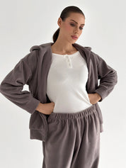 Purple Polar Fleece Suit Set (Jacket & Pants)
