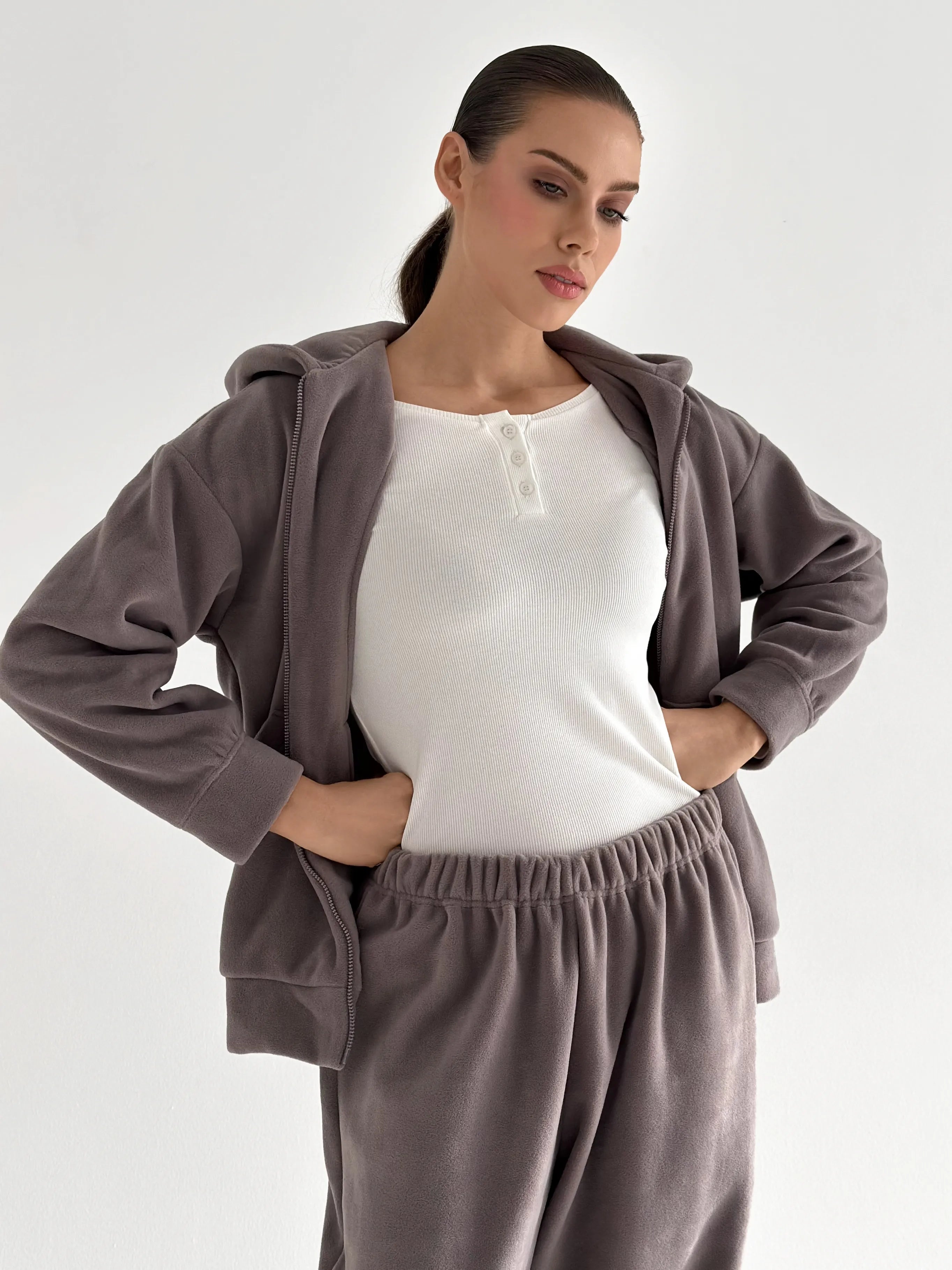 Purple Polar Fleece Suit Set (Jacket & Pants)