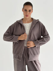 Purple Polar Fleece Suit Set (Jacket & Pants)