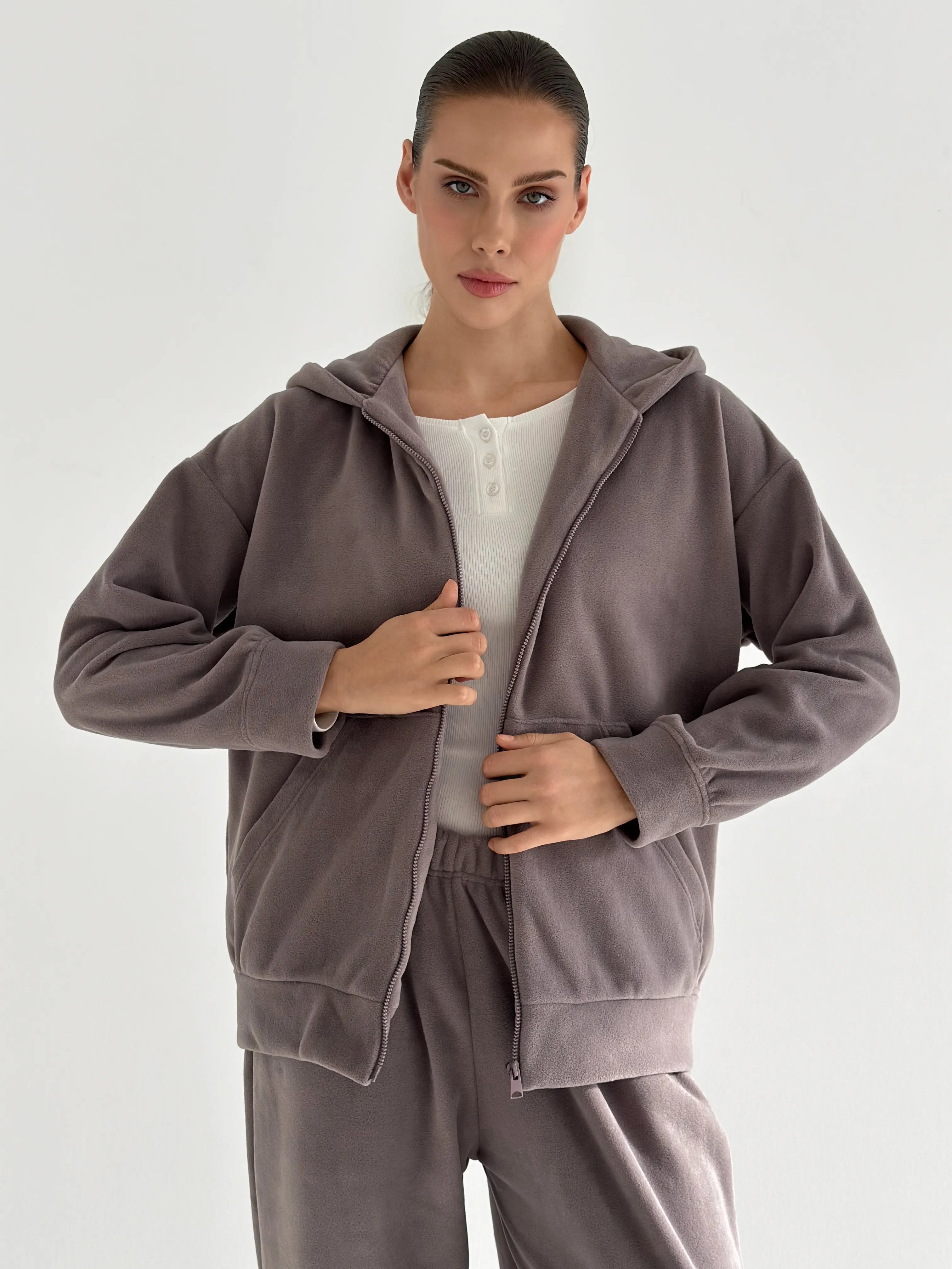 Purple Polar Fleece Suit Set (Jacket & Pants)
