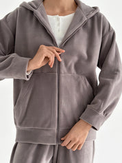 Purple Polar Fleece Suit Set (Jacket & Pants)