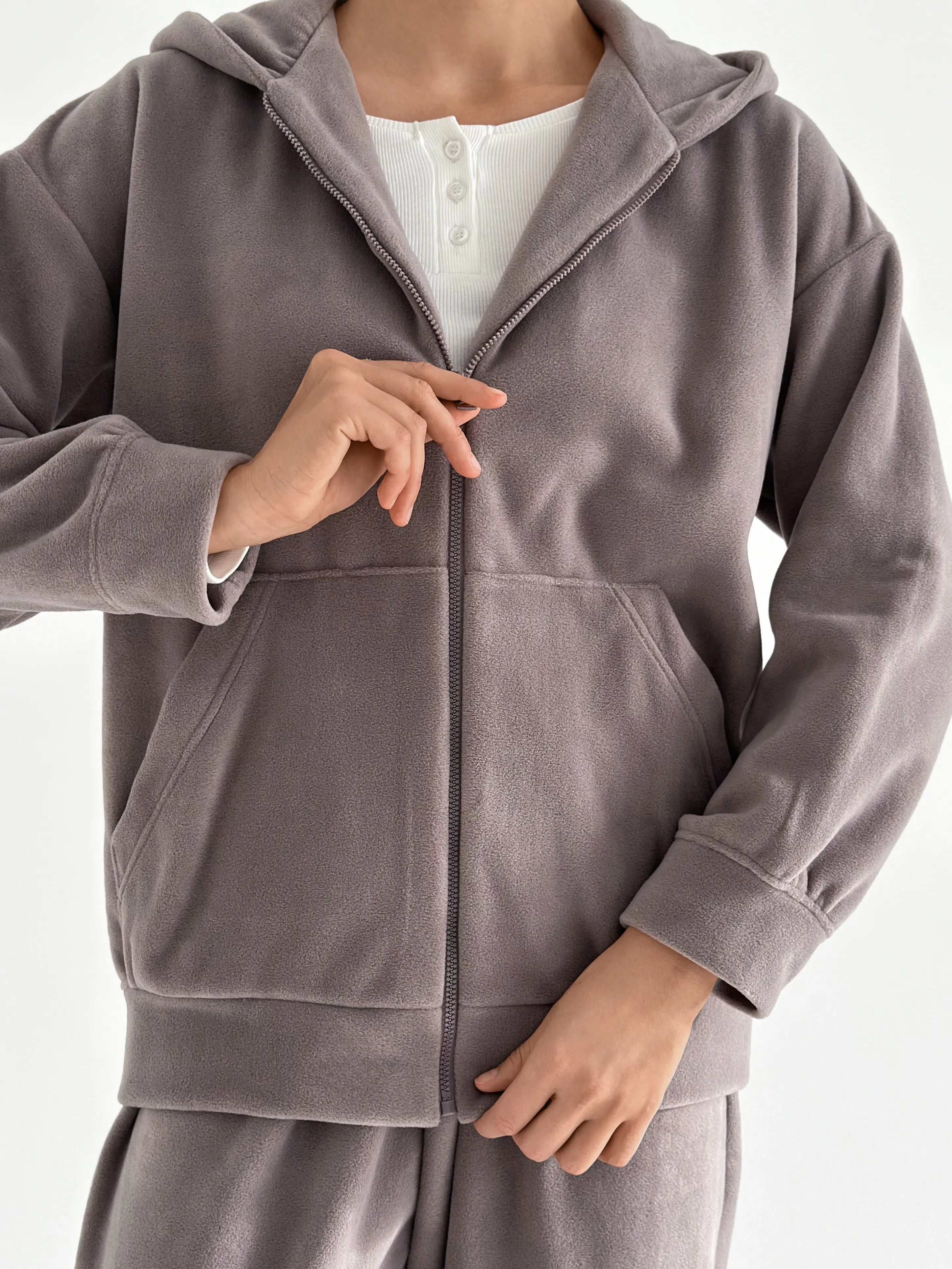 Purple Polar Fleece Suit Set (Jacket & Pants)