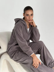 Purple Polar Fleece Suit Set (Jacket & Pants)