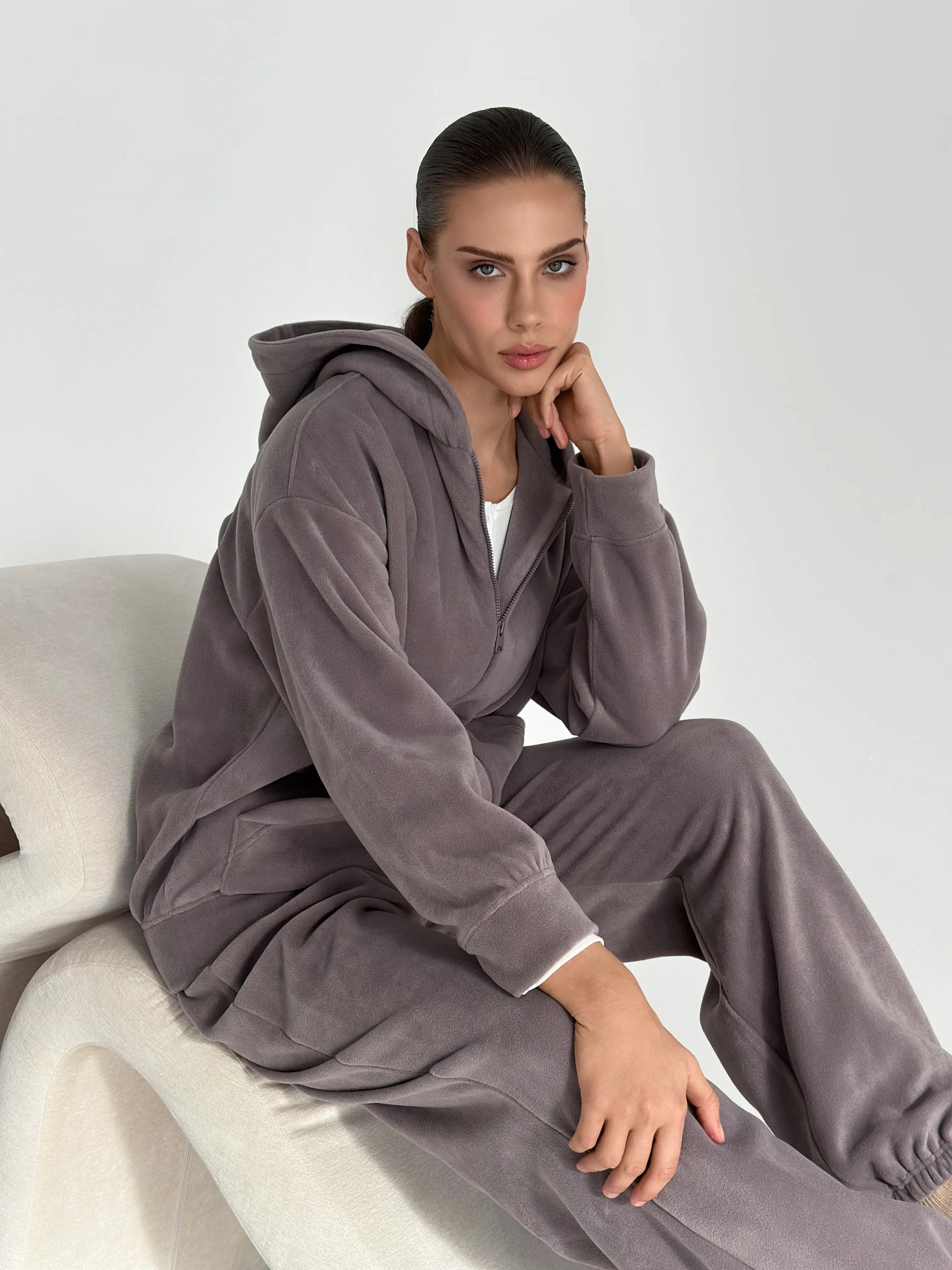 Purple Polar Fleece Suit Set (Jacket & Pants)
