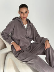 Purple Polar Fleece Suit Set (Jacket & Pants)