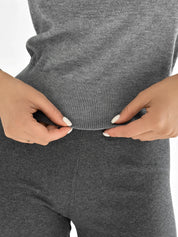 Sweater with collar knitwear gray